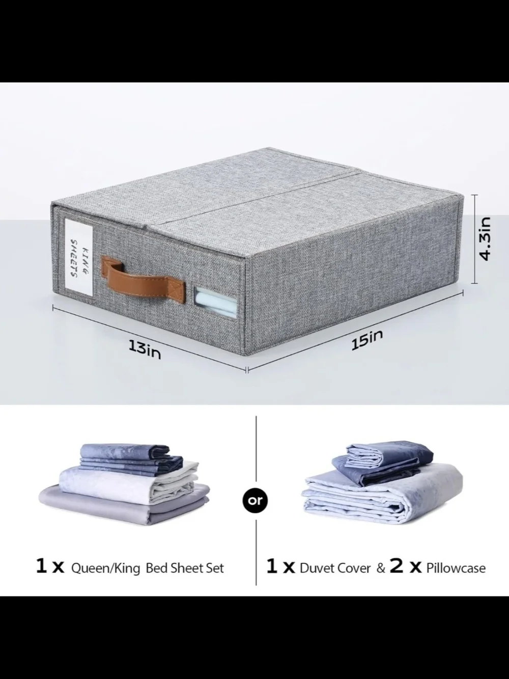 Bed Sheet Organizer 6 Pack Stackable Gray
